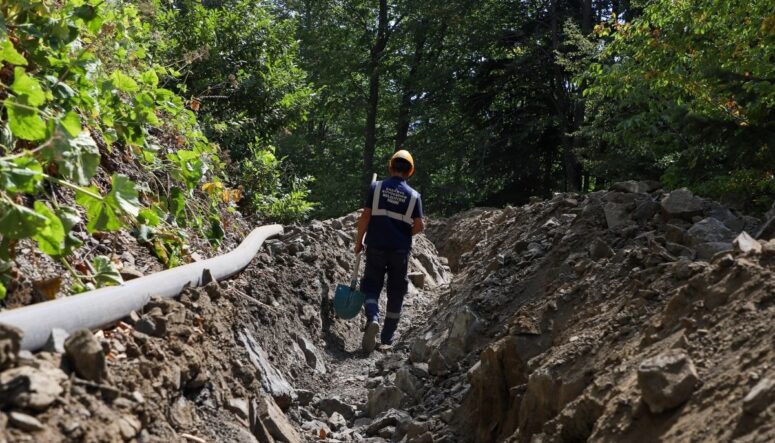 40 bin kişiye hizmet sunacak kaynaklar 5 bin metrelik yeni hat ile abonelere ulaştı