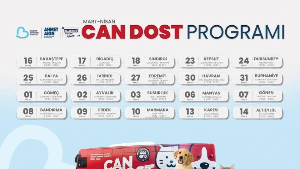 Balıkesir Büyükşehir Belediyesi, Can Dost Mobil Aracı ile 20 İlçede Sokak Hayvanlarına Tedavi Sunuyor